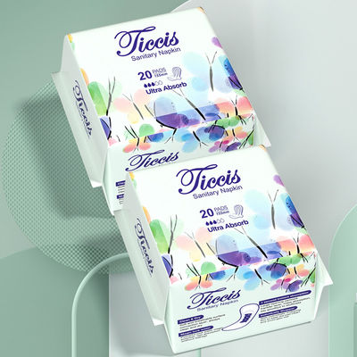 Harga yang bagus Ultra tebal sekali pakai Super Absorbensi Saniter Pad 3-D Penjaga Kebocoran Chip Biru Perhiasan Wanita Hari Penggunaan Serbet Saniter on line