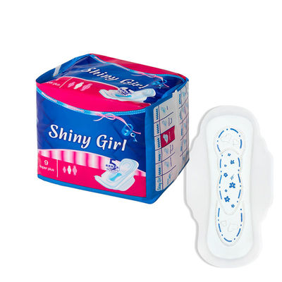 Harga yang bagus Kualitas bagus cetakan biru pola wanita bersayap sanitary pad untuk gadis sanitary napkin sanitary handuk pad on line