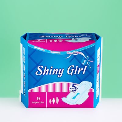Harga yang bagus 285mm Winged Wanita Saniter Napkin Excellent Absorbensi Lembut Non Woven Pad untuk kenyamanan on line